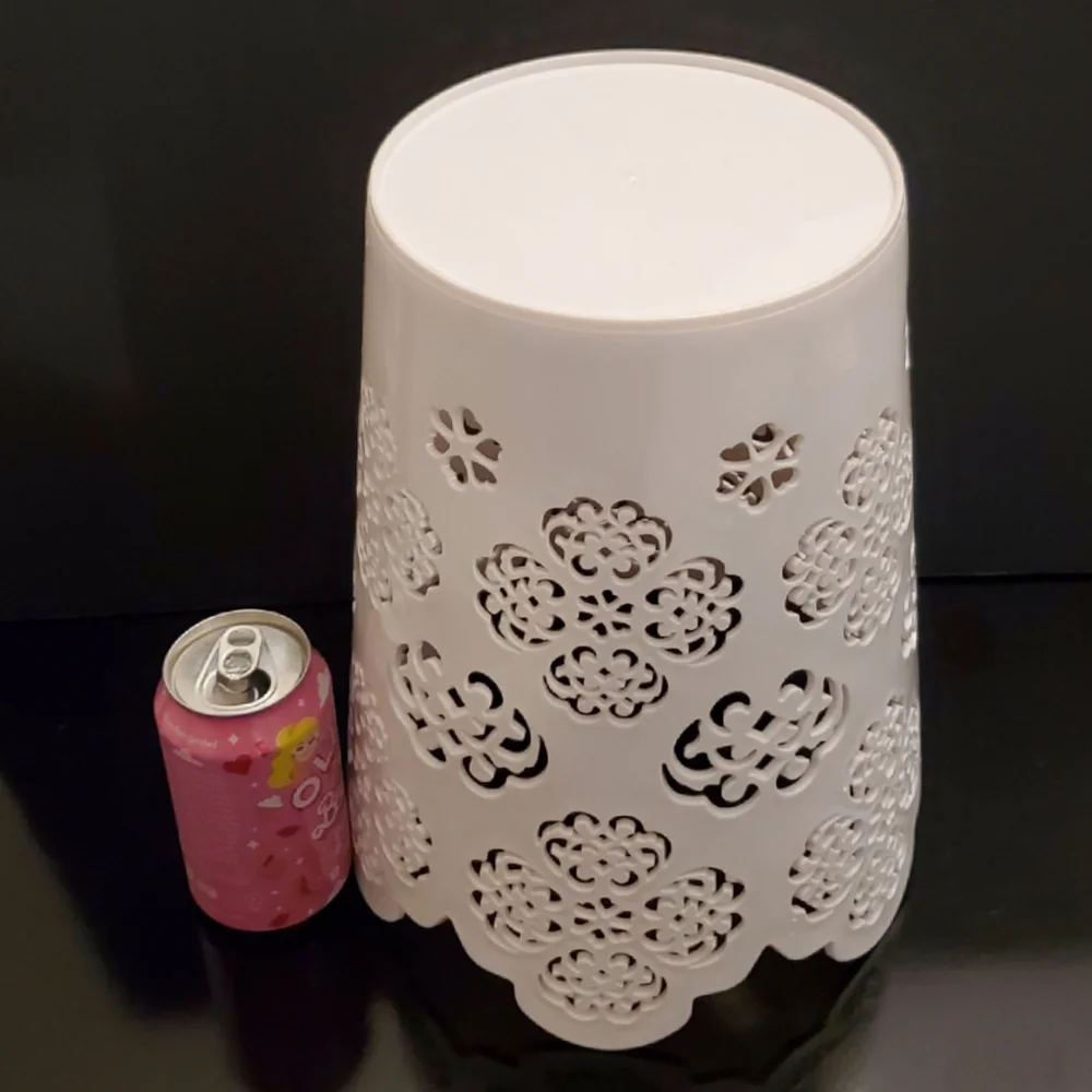 ONLY SOLD IN BUNDLE 12" White Floral Cutout Plastic Wastebasket - Picture 10 of 10